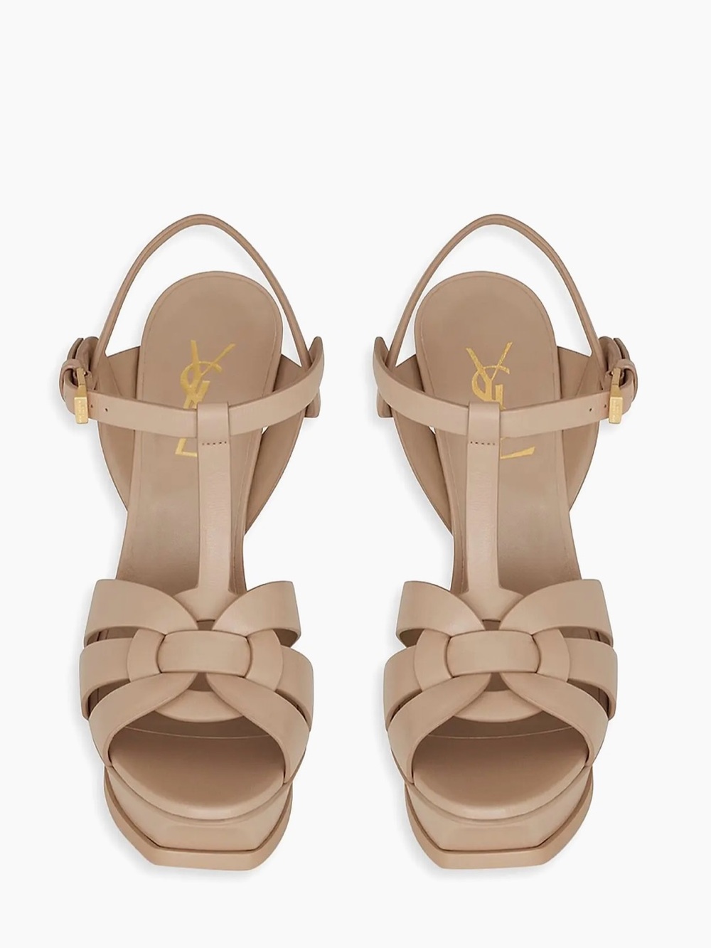 YSL yves saint laurent tribute leather strap flat form sandals